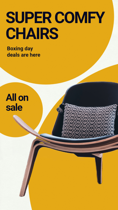 Super Comfy Chairs Sale Template Fashion Simple Style Poster Ecommerce Story