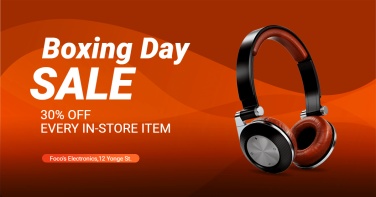 Red Ellipse Element Fashion Headphone Boxing Day Sale Ecommerce Story