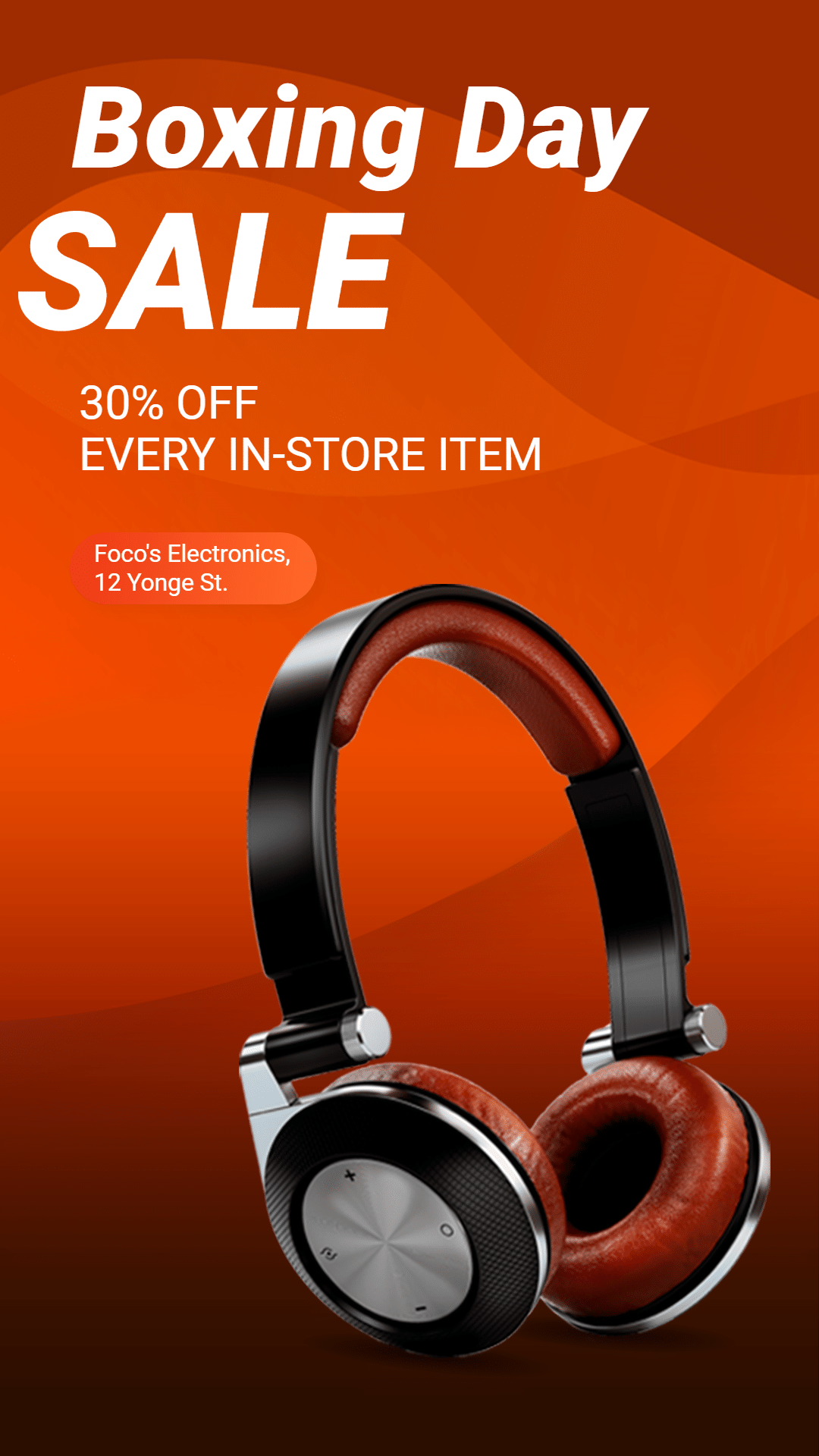 Red Color Block Fashion Headphone Boxing Day Sale Ecommerce Story预览效果