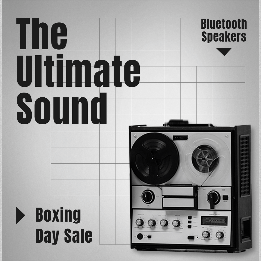 Retro Bluetooth Audio Boxing Day Sale Ecommerce Product Image