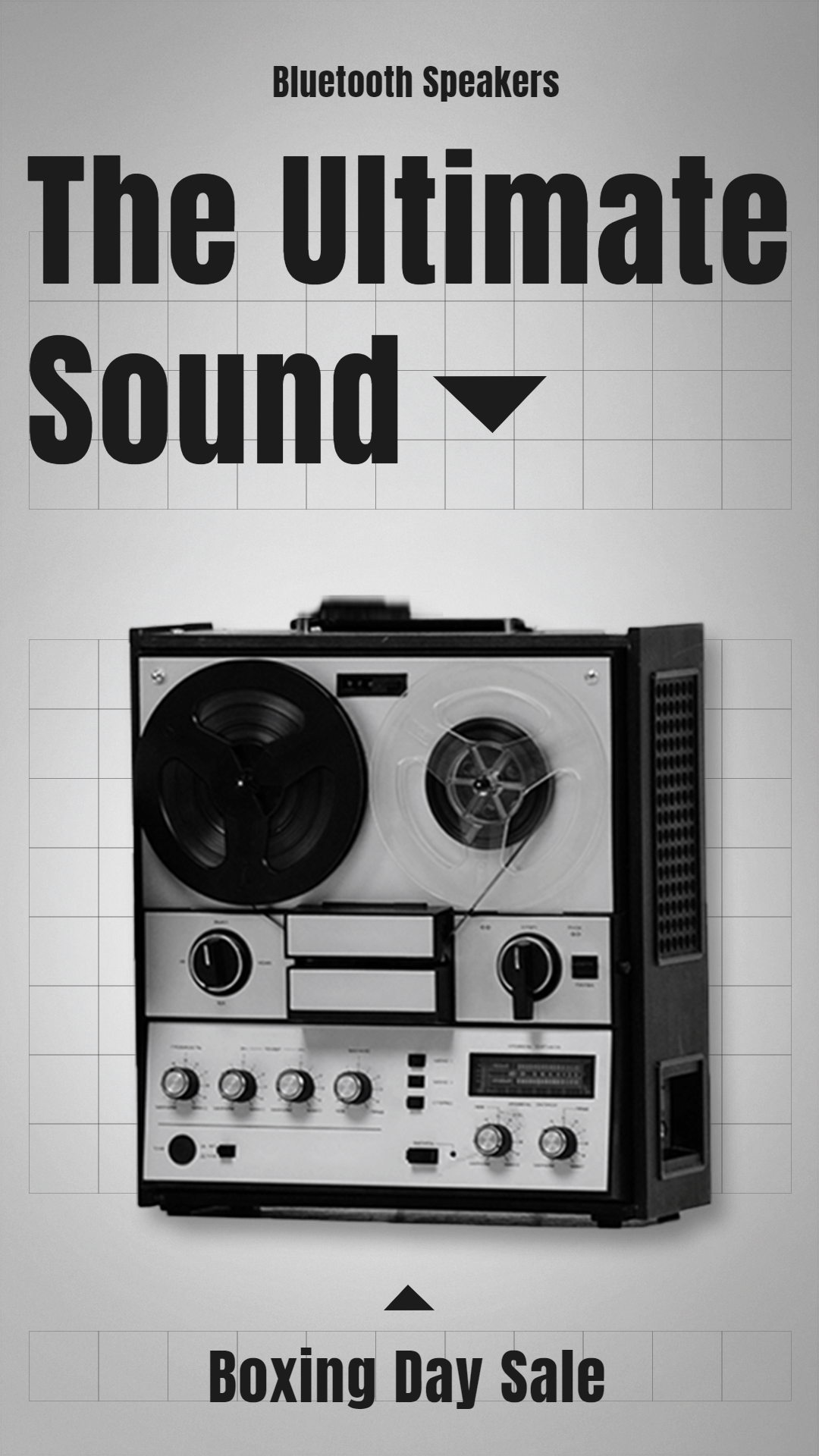 Retro Bluetooth Sound Boxing Day Promotion Template Simple Style Poster Ecommerce Banner
