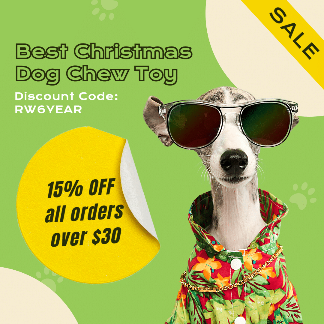 Yellow Paper Tag Element Christmas Dog Chew Toy Promotion Ecommerce Product Image