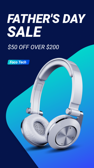 Electronic Earphones Father’s Day Sale Ecommerce Story预览效果