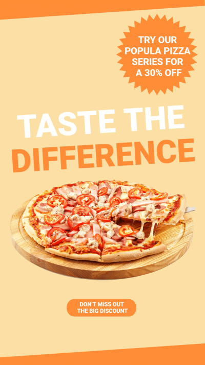 Simple Pizza Shop Discount Promo Ecommerce Story