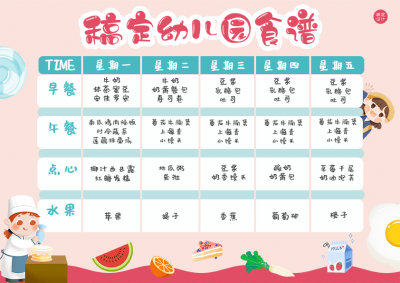 教育培训菜单推广卡通