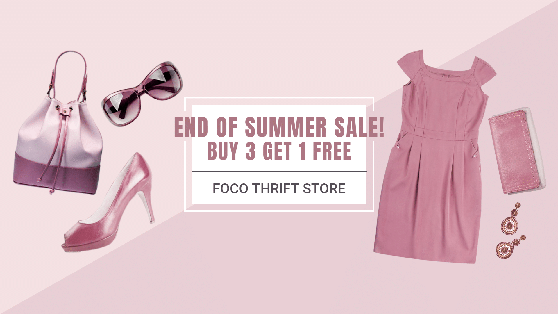 Fashion Thrift Store Summer Sale Ecommerce Banner预览效果