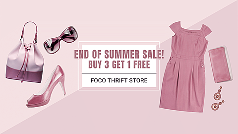 Fashion Thrift Store Summer Sale Ecommerce Banner