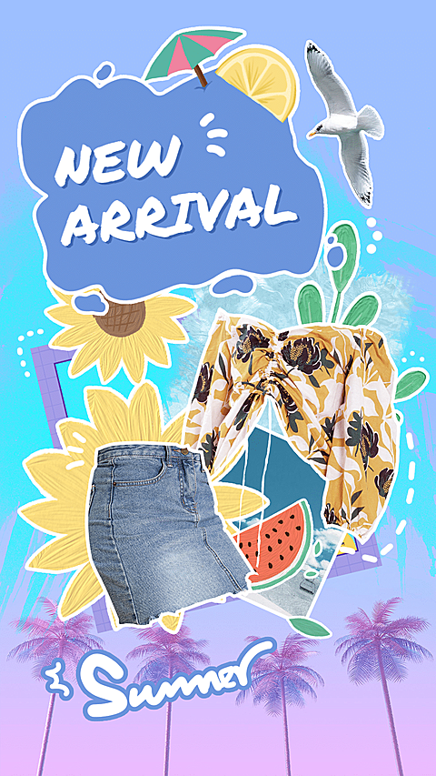 Creative Style Women's Wear New Arrival Display Ecommerce Story