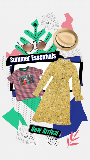 Summer Essentials Clothing Bags New Arrival Promotion Fashion Simple Style Poster Ecommerce Story预览效果