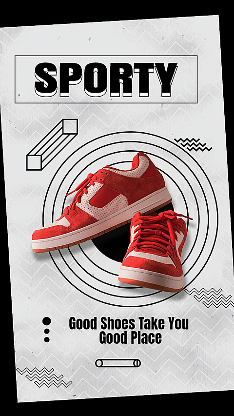 Creative Style Sports Shoes Display Ecommerce Story