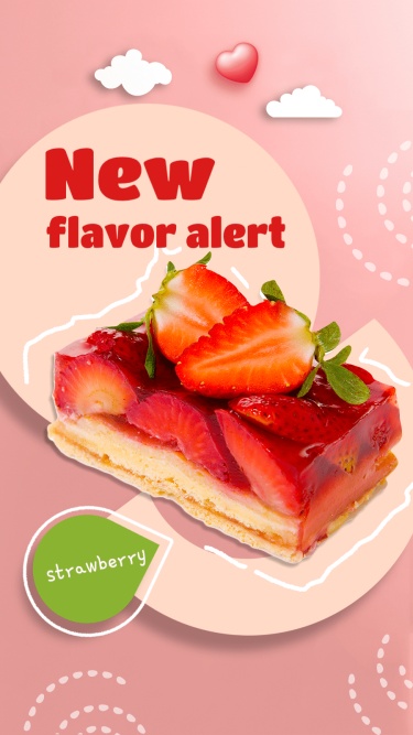 New Flavor Strawberry Cake Display Ecommerce Story