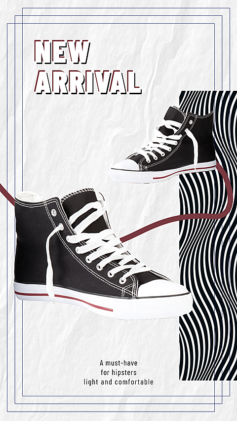Simple Fashion Style Shoes New Arrival Display Ecommerce Story