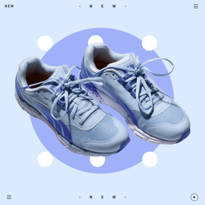 Dots Background Blue Shoes Photo Clothing Bags Sport Brand Promotion Fashion Simple Style Poster Ecommerce Product预览效果