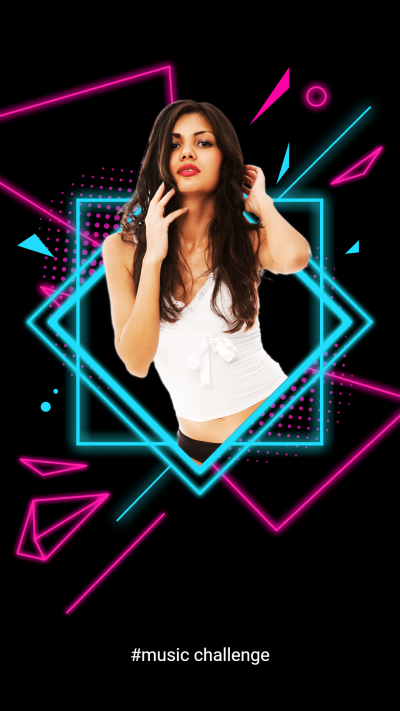 Fashion Neon Geometry Element Cool Woman Personal Show Instagram Story