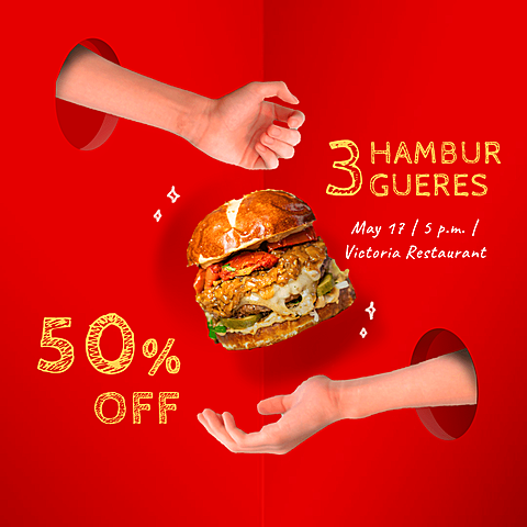 Handwritting Text Creative Burger Promotion Ecommerce Story