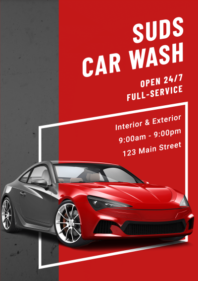 Minimalist Car Wash Service Propagating Poster