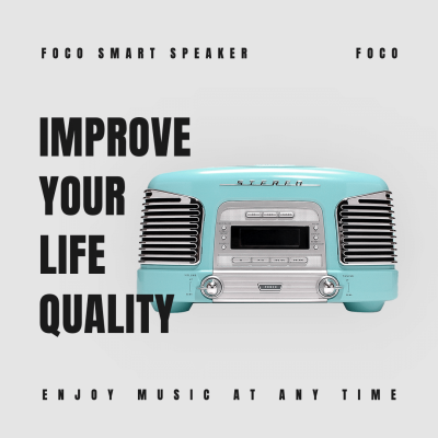 Radio Smart Speaker Product Promo Ecommerce Product Image