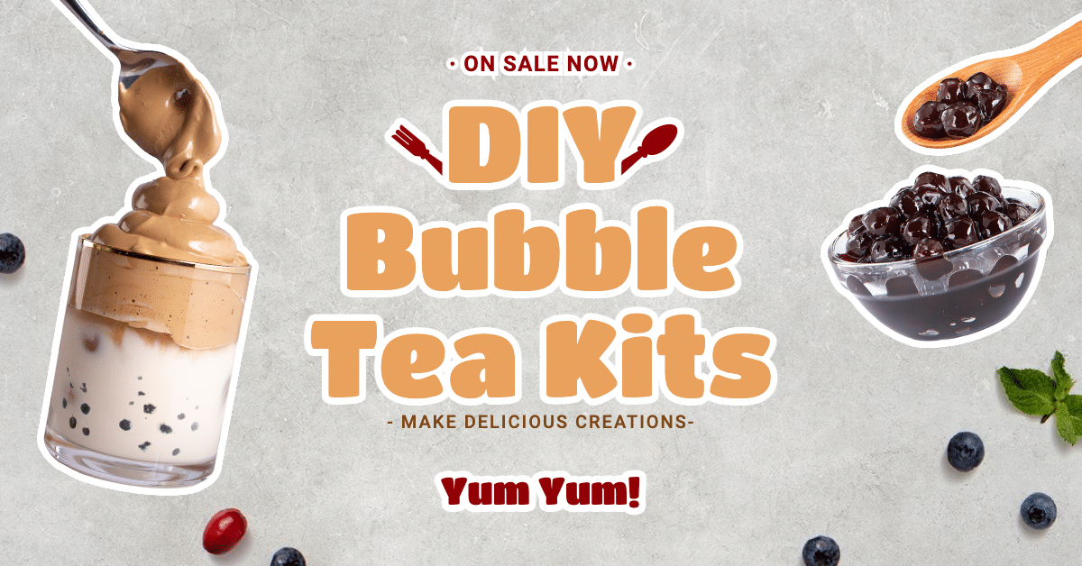 DIY Bubble Tea Kits Promotion Template Fashion Simple Style Poster Ecommerce Banner预览效果