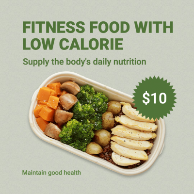 Fitness Food With Low Calorie Originality Style Poster Instagram Post