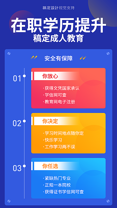 在职提升学历成人教育海报