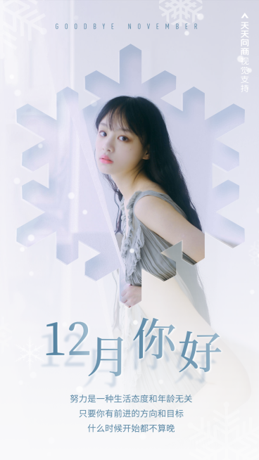 通用12月你好简约手机海报预览效果
