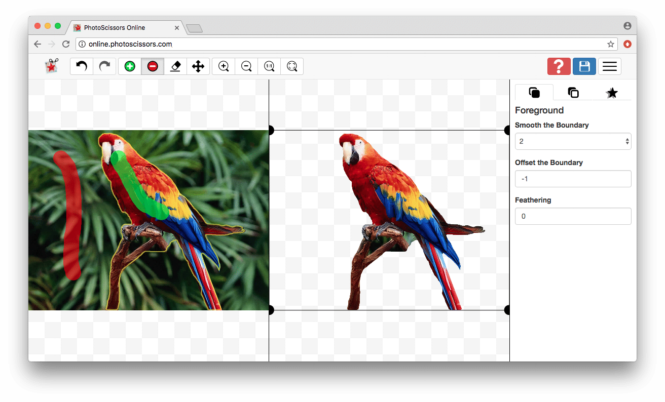 photoscissors online background remover