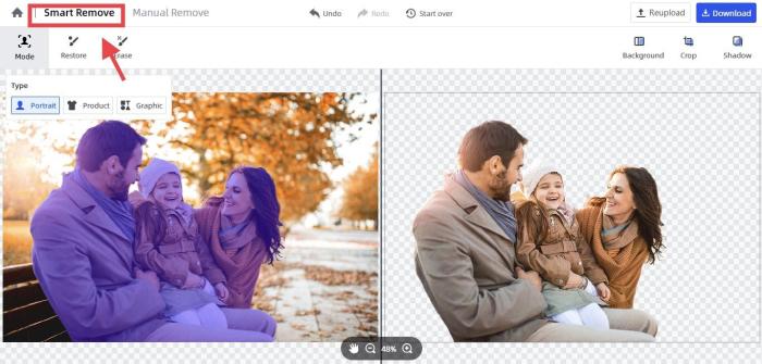 remove objects from pictures automatically by FocoClipping