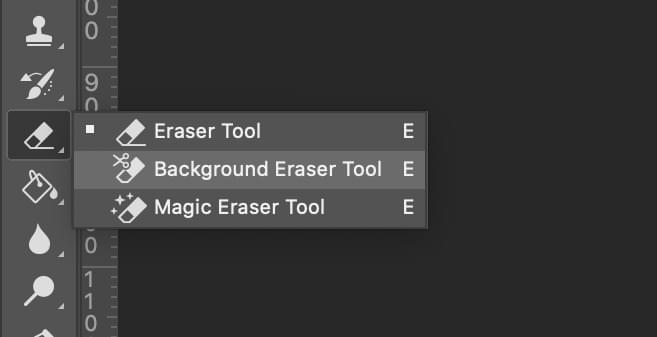 click the "eraser in photoshop tool