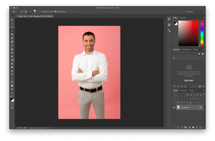click the upload image button in Photoshop