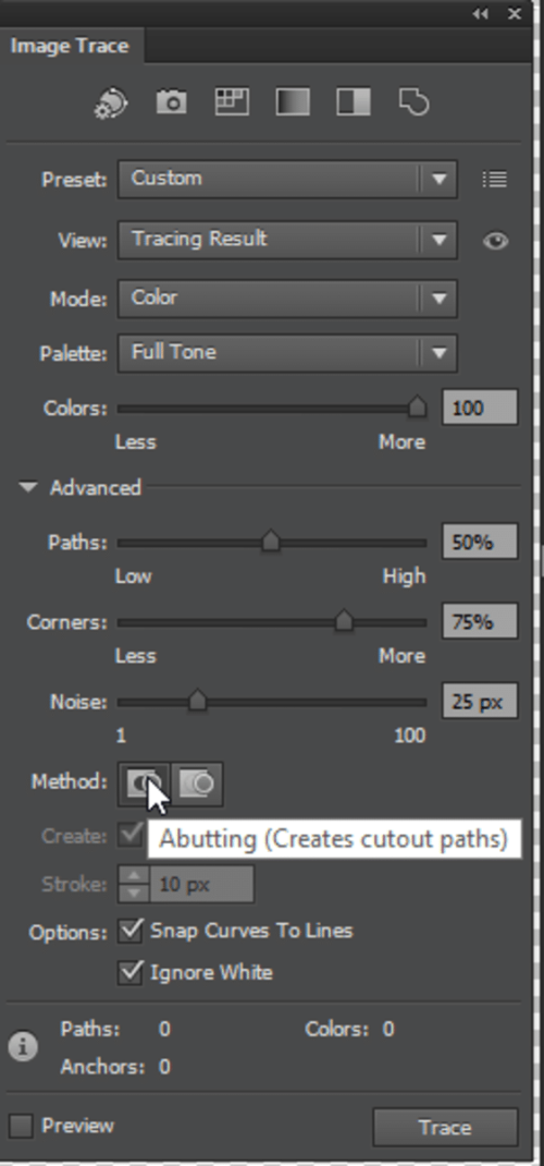 adjust tracing settings 