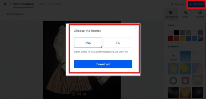 click the download button