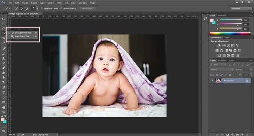 choose the selection tool in photoshop