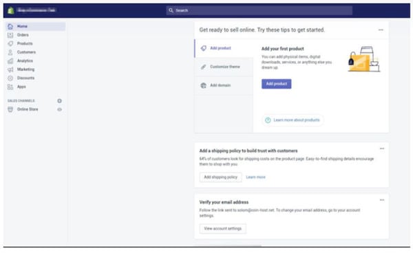 set up online store on shopify