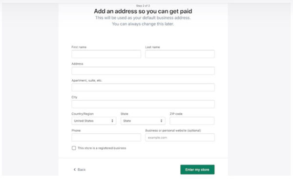 create shopify account