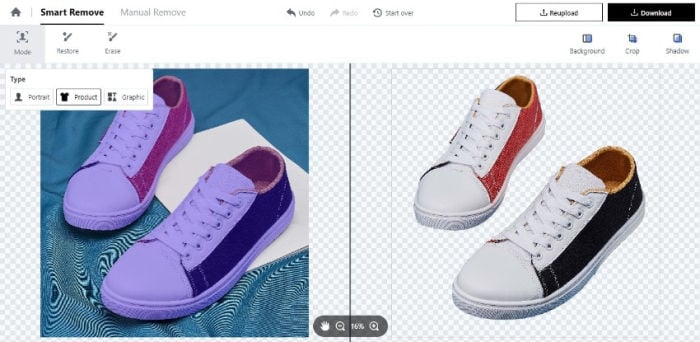 remove product image background automatically