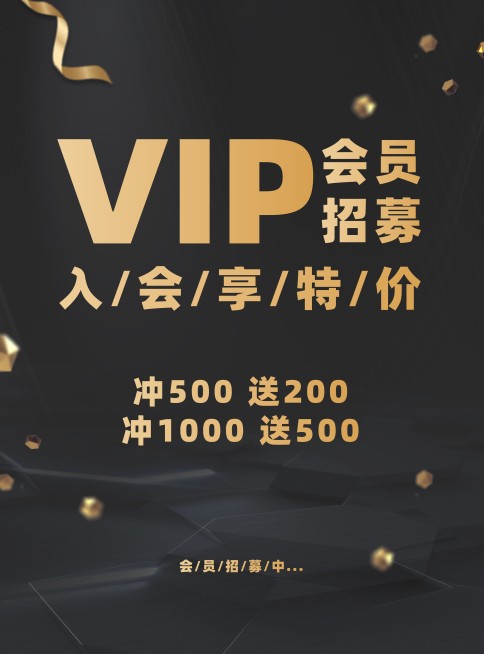门店简约奢华会员招募张贴海报预览效果