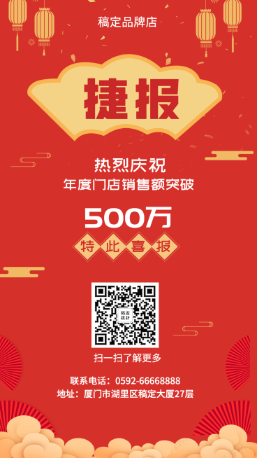 喜报喜庆中国风销售喜报手机海报预览效果