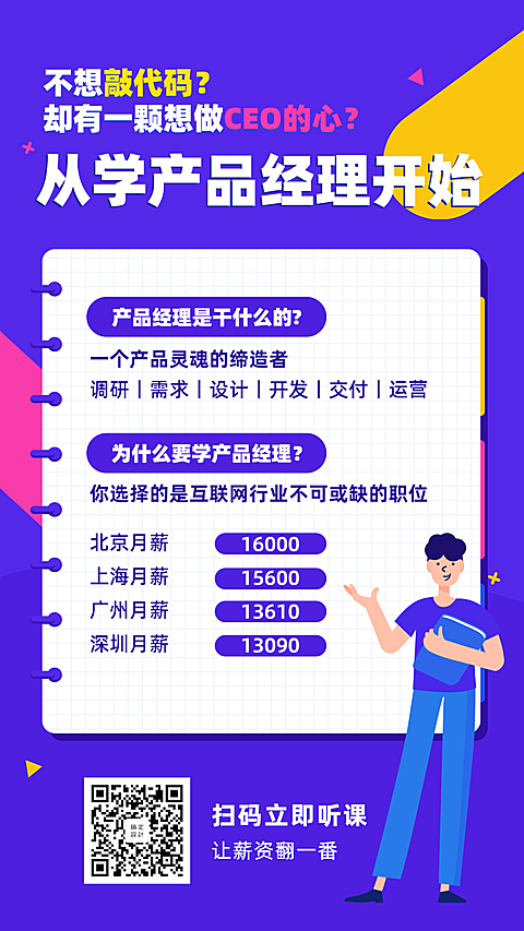 产品经理课程/招生/手机海报
