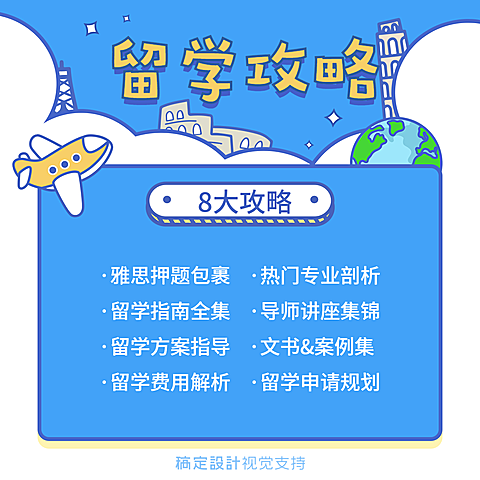 留学攻略/课程内容/干货知识分享/方形海报
