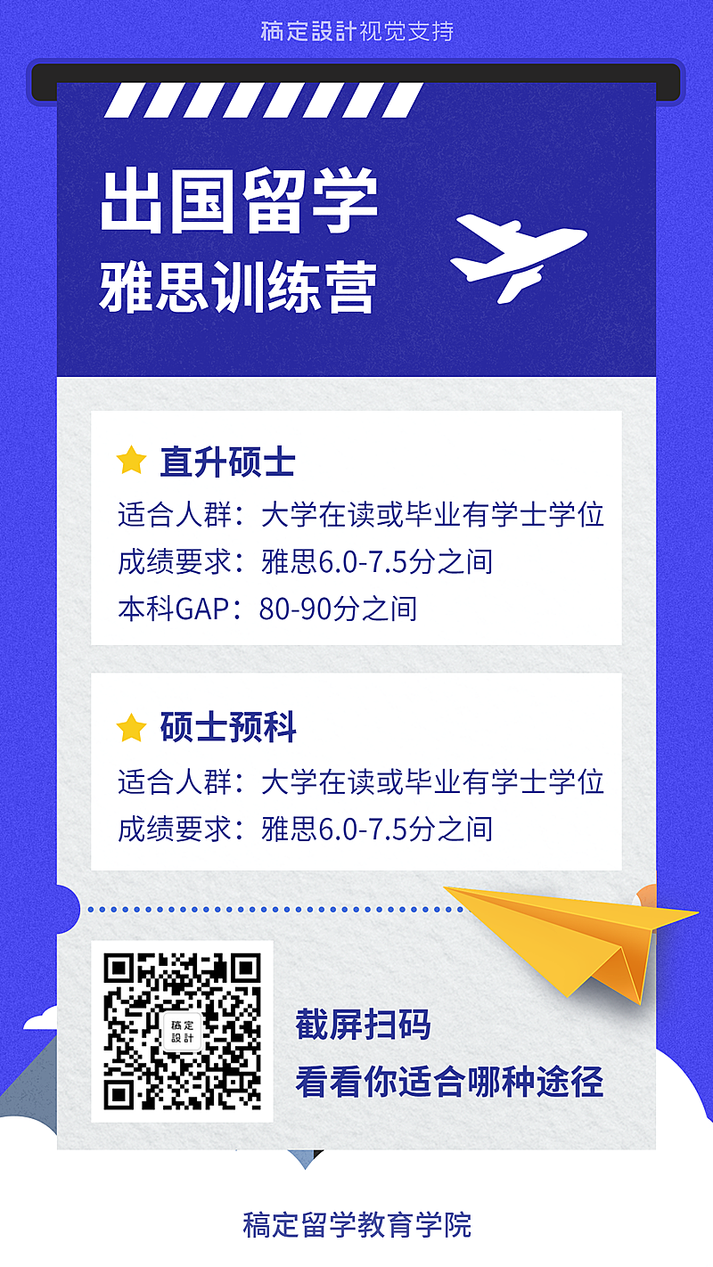 雅思考研/出国留学/手机海报