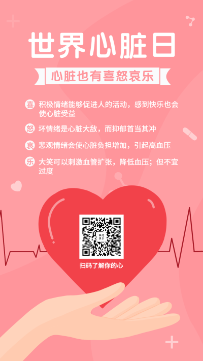 世界心脏日手机海报