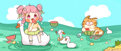 夏天/处暑/三伏天/插画/公众号首图