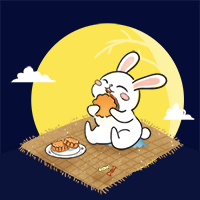 中秋节吃月饼/可爱/公众号次图