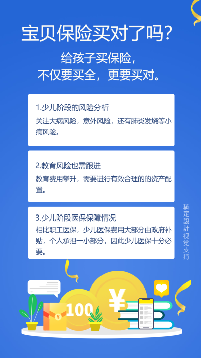 少儿保险购买知识科普海报