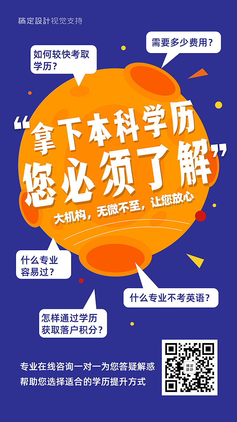 拿下本科学历招生海报