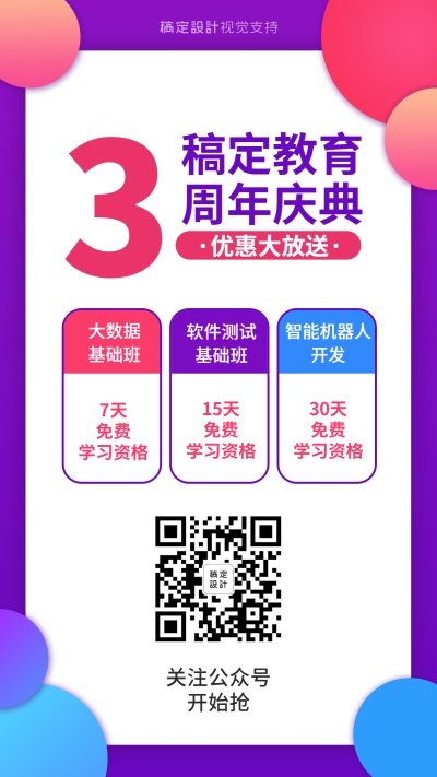 教育培训周年庆宣传海报