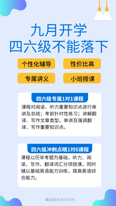 英语四六级考试宣传海报