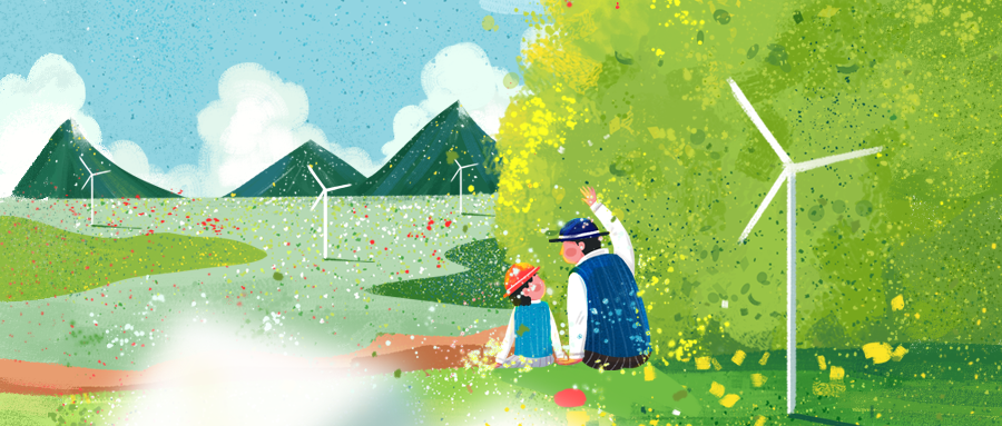 春天父女旅行插画公众号首图