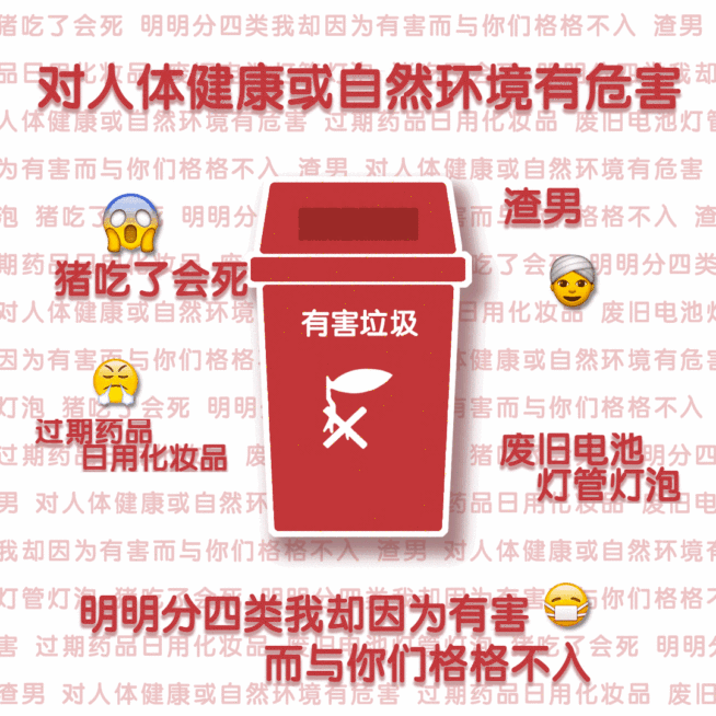 有害垃圾动态文章配图预览效果