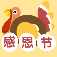 感恩节火鸡手绘卡通公众号次图